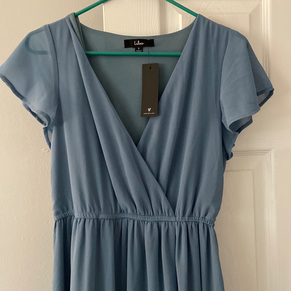 Lulus Lost in the Moment Slate Blue Maxi Dress